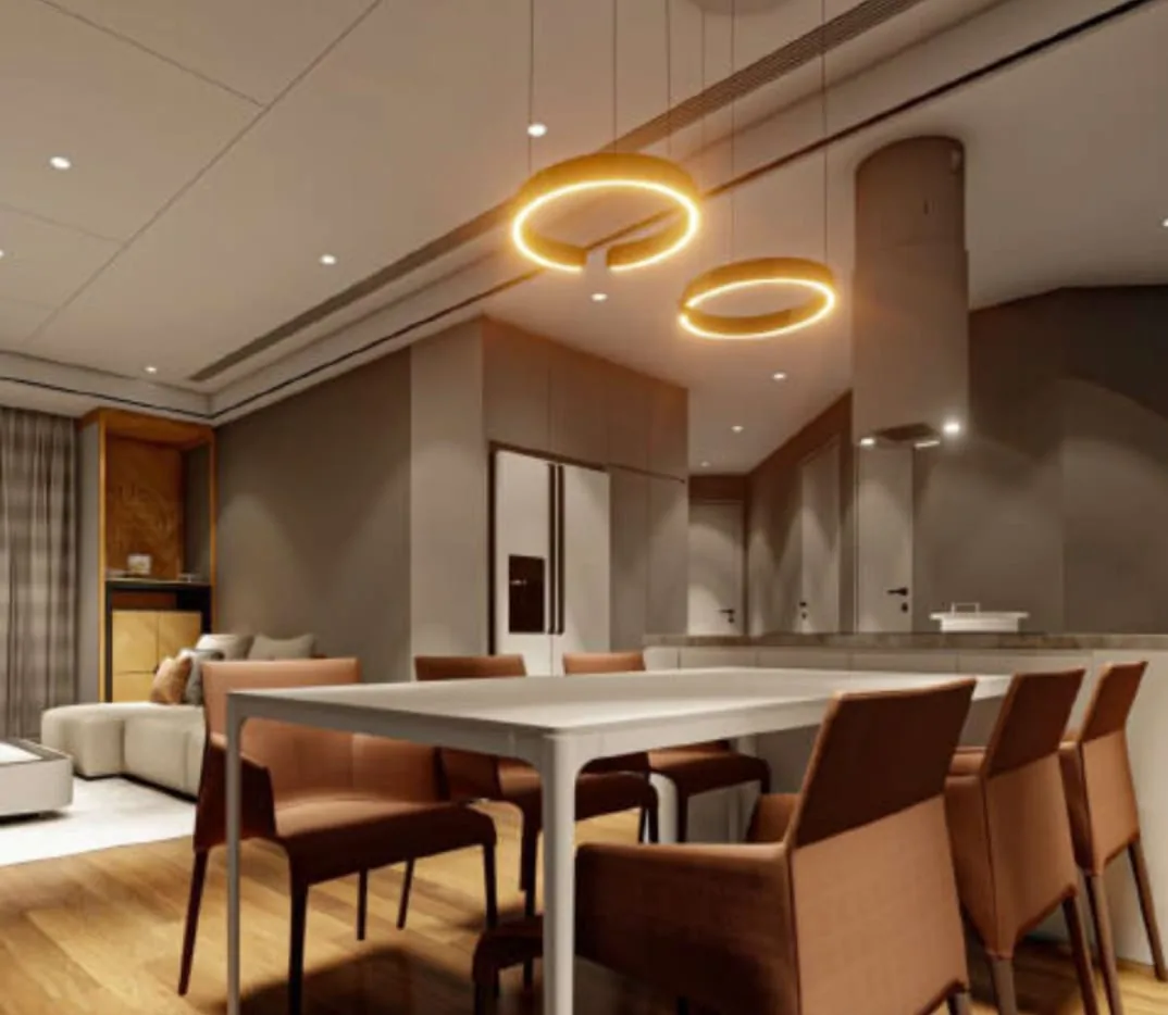 Dining Table and Architectural Lighting in ECR